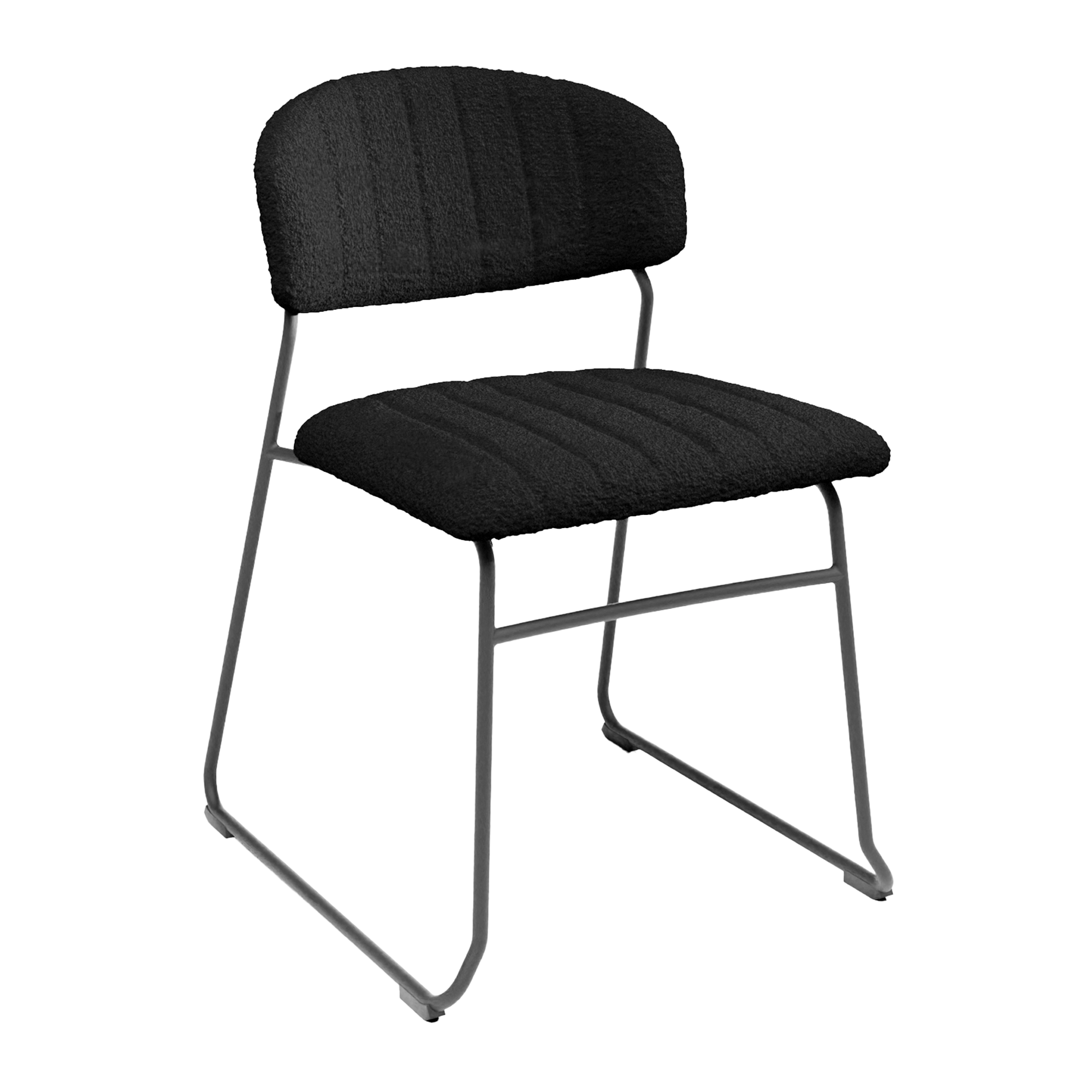 Teddy Stacking Side Chair - Black