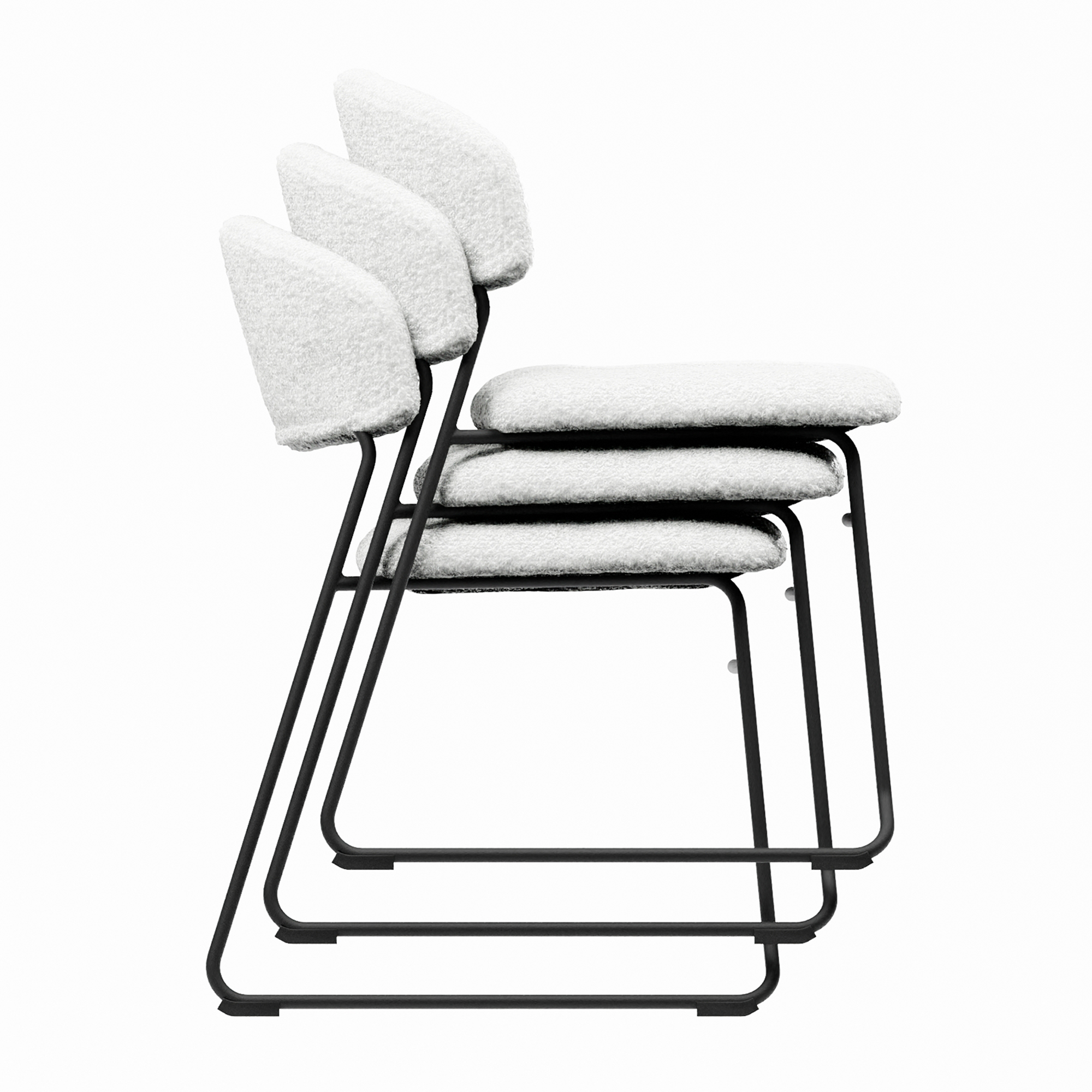 Teddy Stacking Side Chair - White