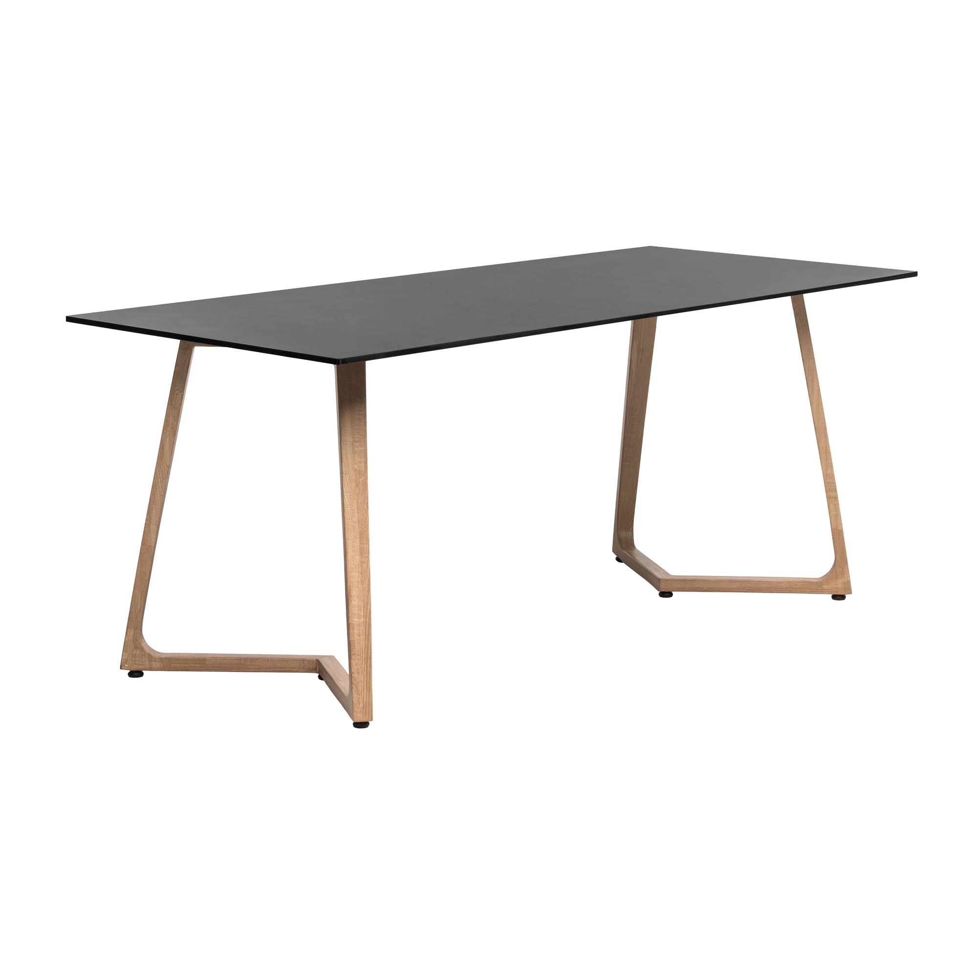 Wings Dining Table - Oak - 180x80cm - 12mm Black HPL Table Top