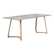 Wings Dining Table - Oak - 180x80cm - 12mm Grigio HPL Table Top