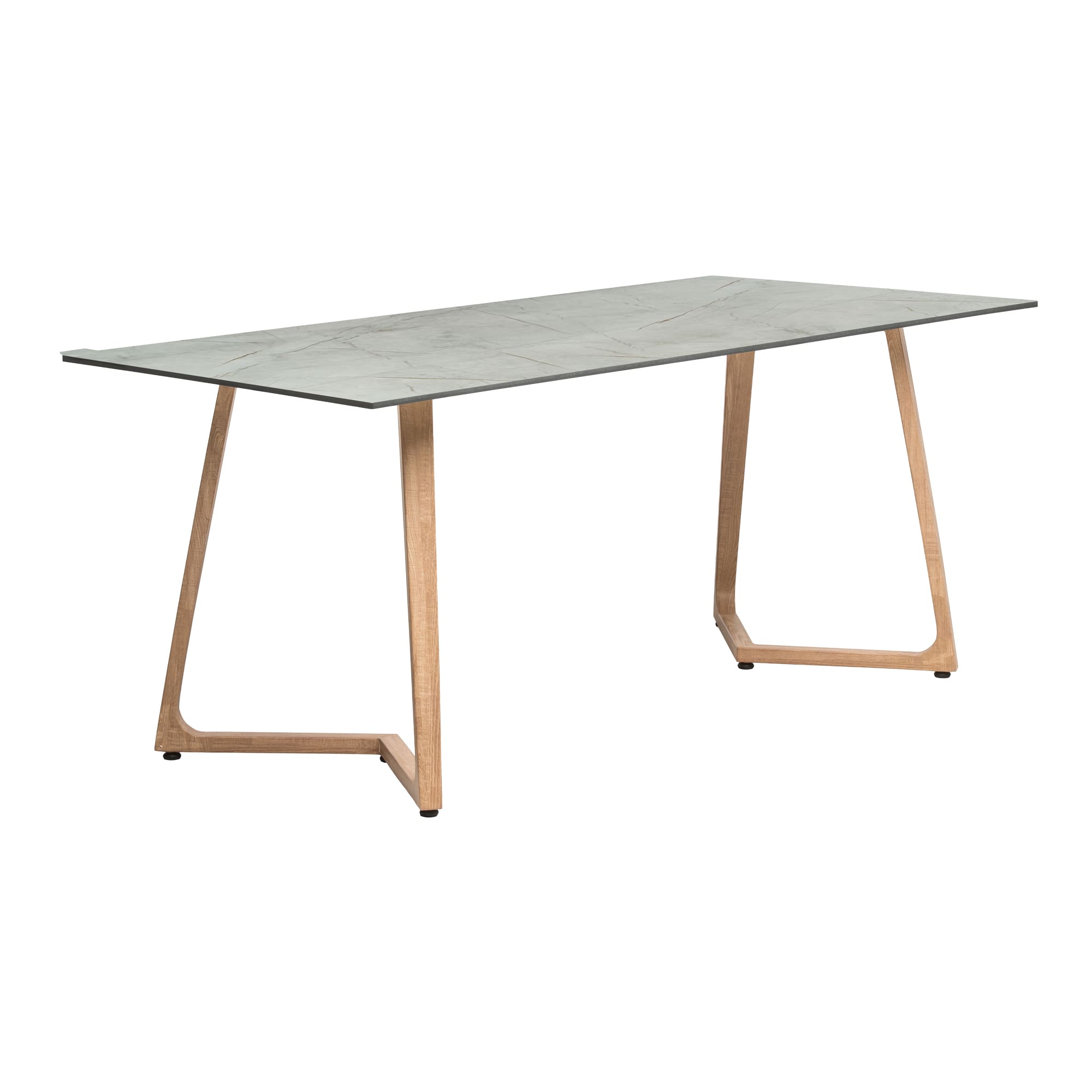 Wings Dining Table - Oak - 180x80cm - 12mm Grigio HPL Table Top
