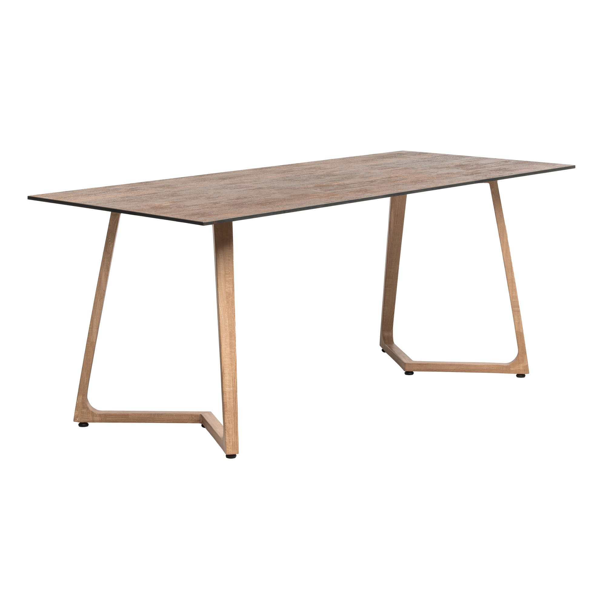 Wings Dining Table - Oak - 180x80cm - 12mm Rust HPL Table Top
