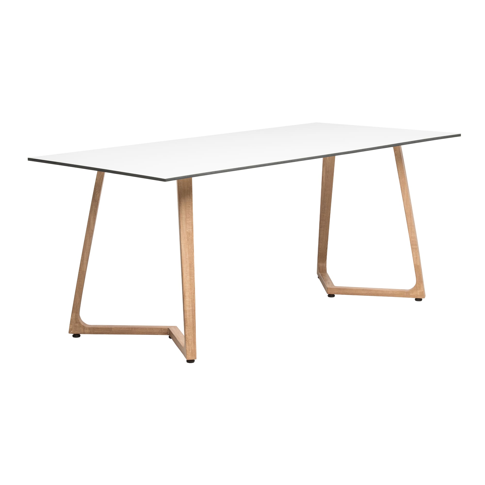 Wings Dining Table - Oak - 180x80cm - 12mm White HPL Table Top