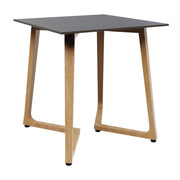 Wings Dining Table - Oak - 70x70cm - 12mm Black HPL Table Top