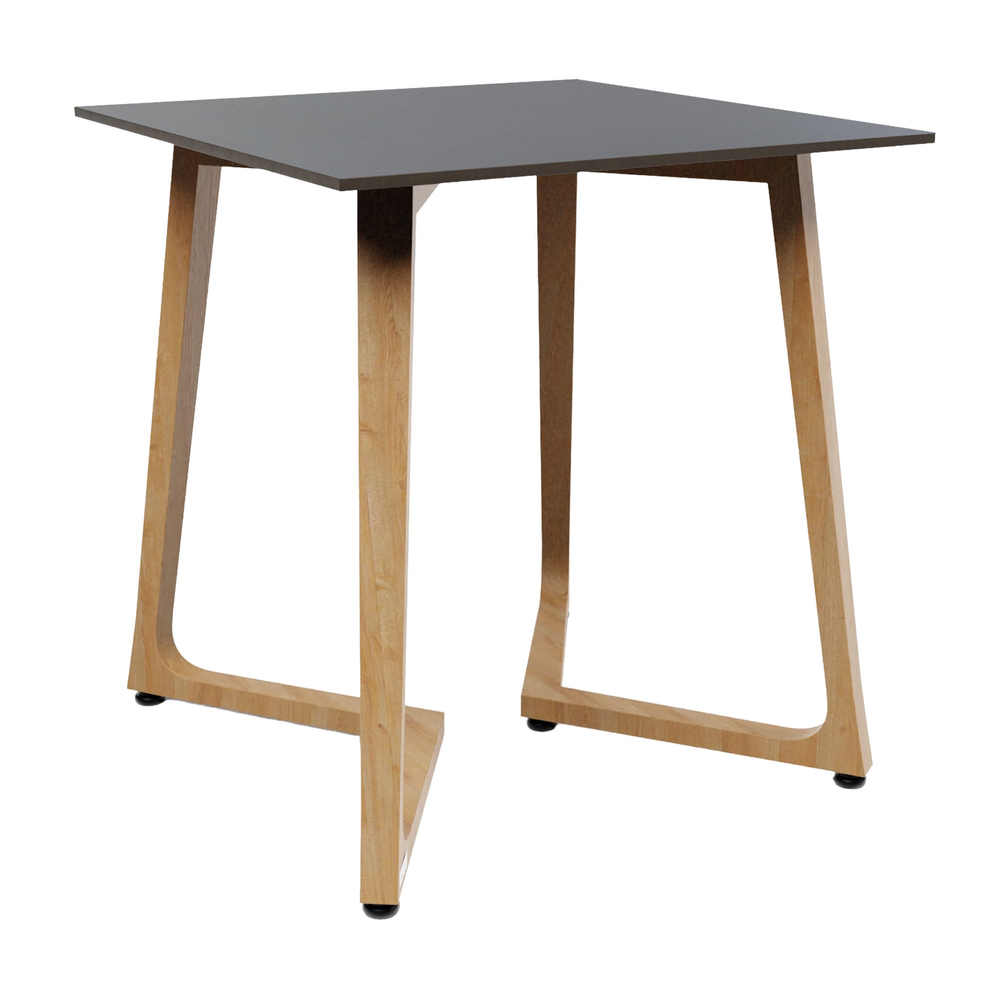 Wings Dining Table - Oak - 70x70cm - 12mm Black HPL Table Top