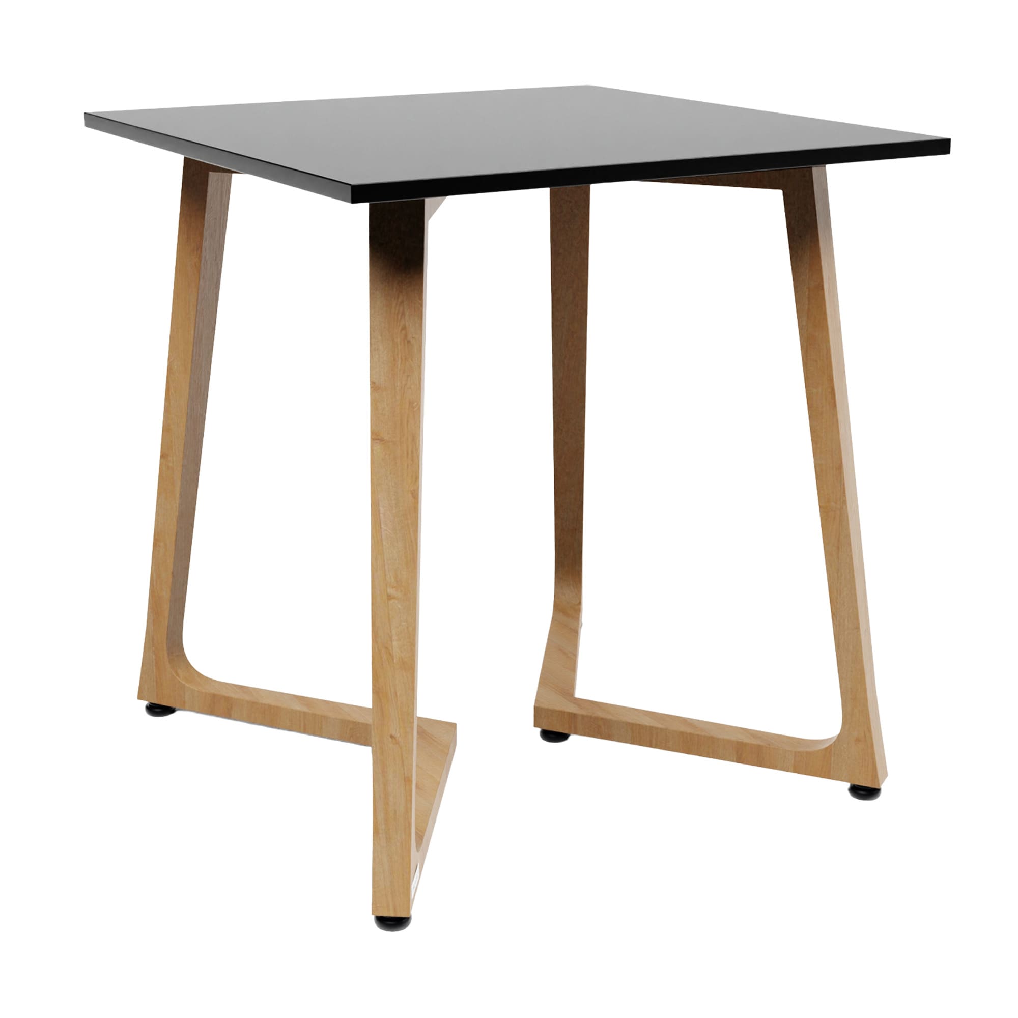 Wings Dining Table - Oak - 70x70cm - 18mm Black MFC Table Top