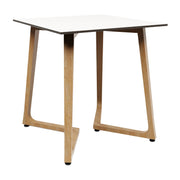 Wings Dining Table - Oak - 70x70cm - 12mm White HPL Table Top