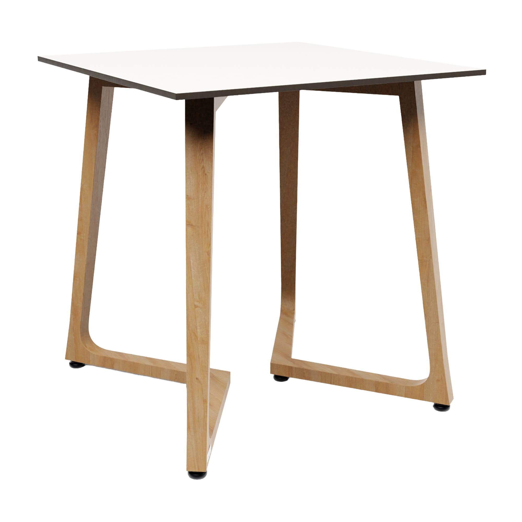 Wings Dining Table - Oak - 70x70cm - 12mm White HPL Table Top