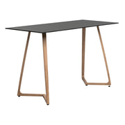 Wings Poseur Table - Oak - 180x80cm - 12mm Black HPL Table Top