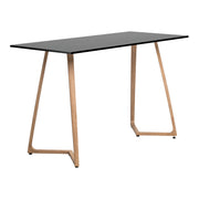 Wings Poseur Table - Oak - 180x80cm - 18mm Black MFC Table Top