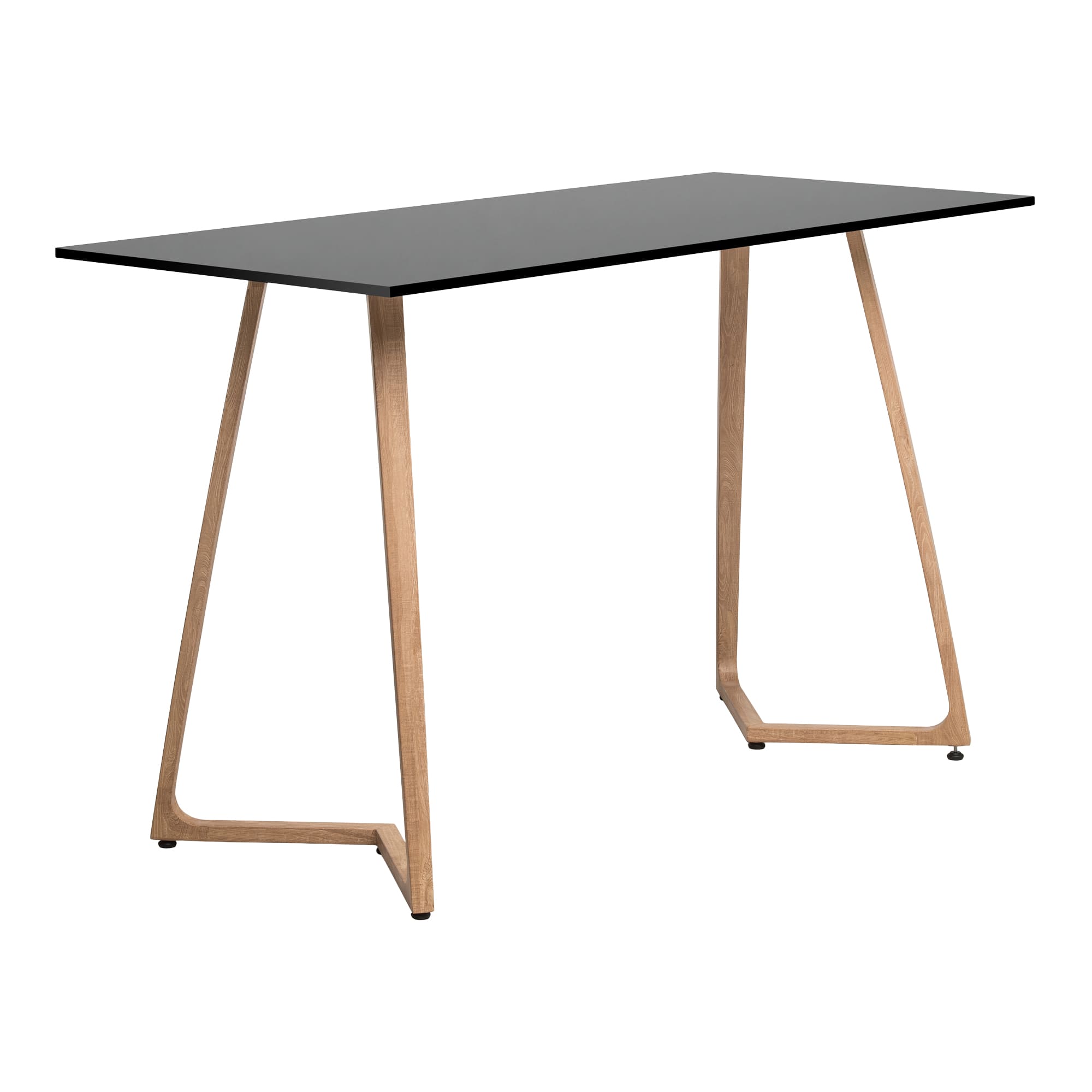 Wings Poseur Table - Oak - 180x80cm - 18mm Black MFC Table Top