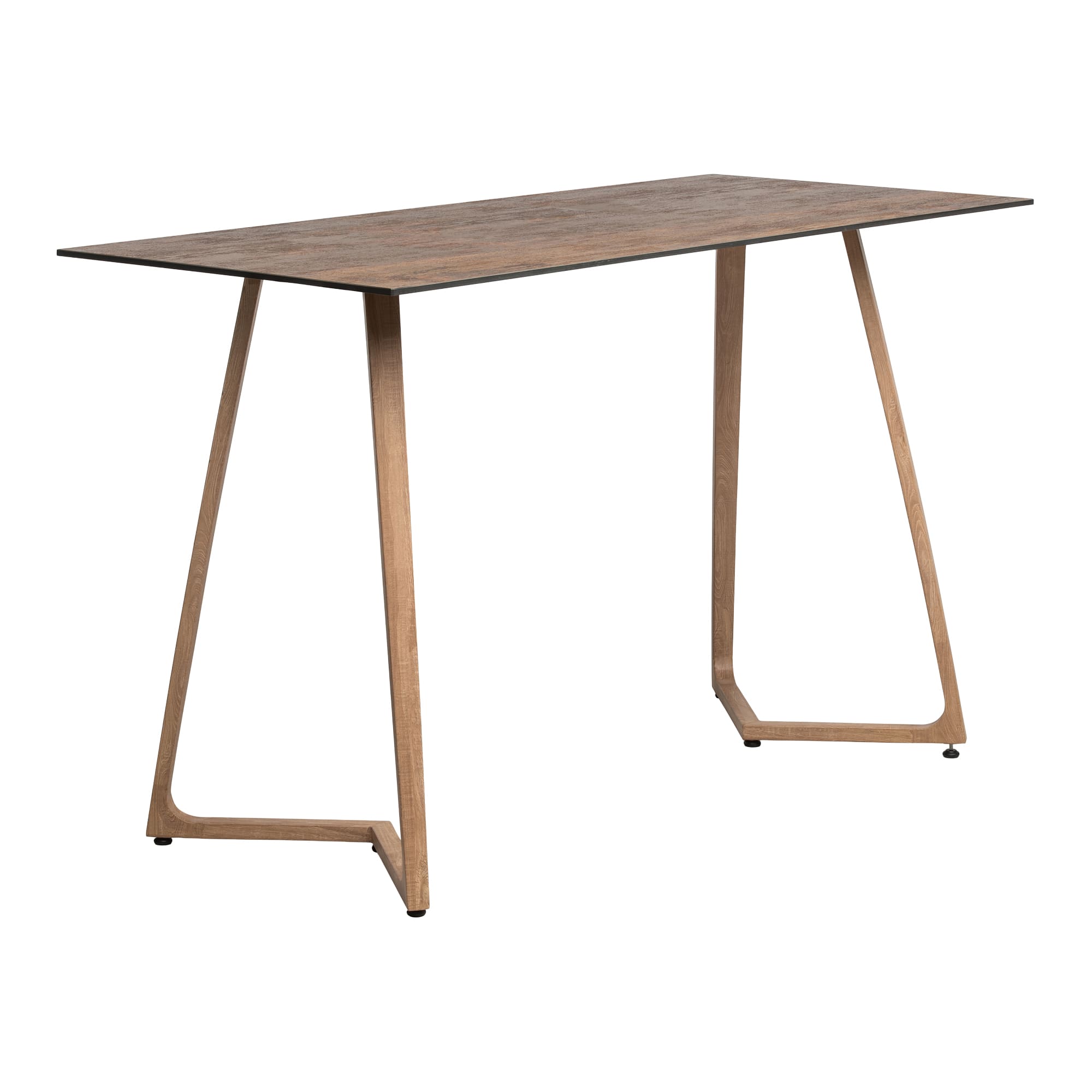 Wings Poseur Table - Oak - 180x80cm - 12mm Rust HPL Table Top