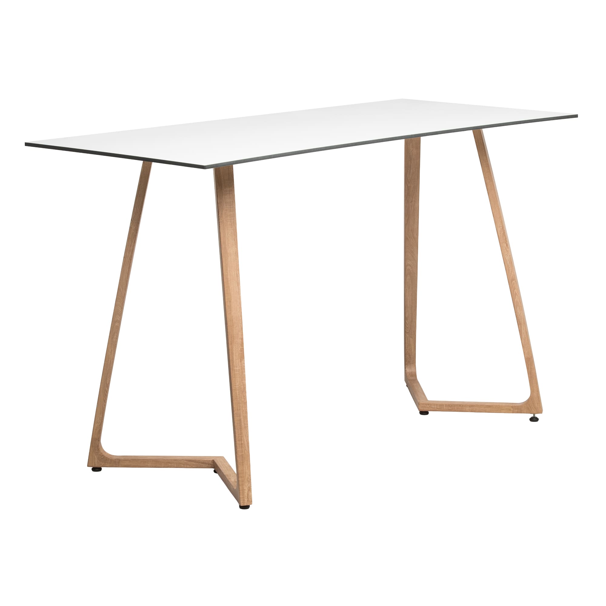 Wings Poseur Table - Oak - 180x80cm - 12mm White HPL Table Top