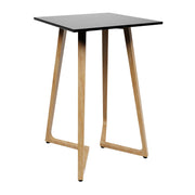 Wings Poseur Table - Oak - 70x70cm - 18mm Black MFC Table Top