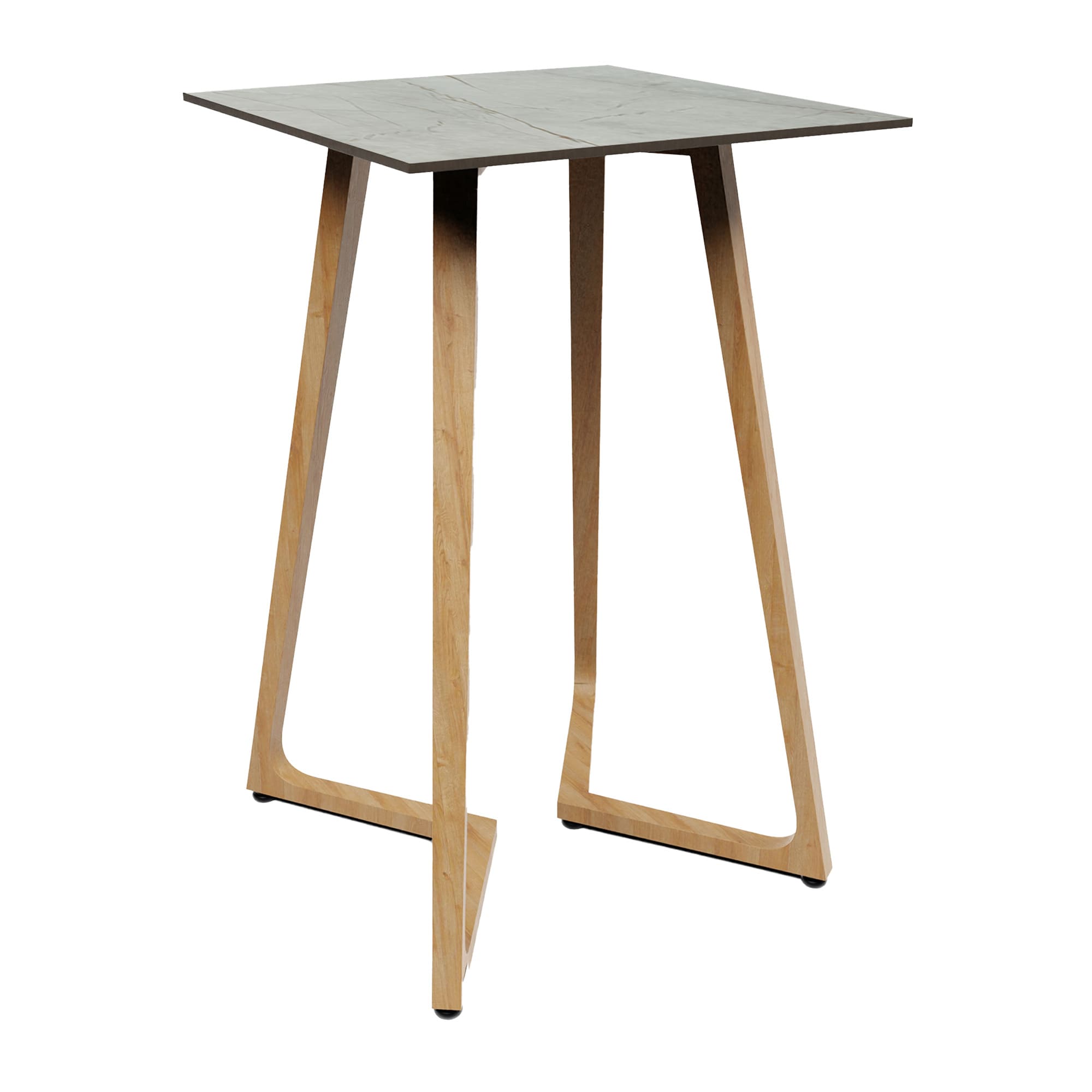 Wings Poseur Table - Oak - 70x70cm - 12mm Grigio HPL Table Top