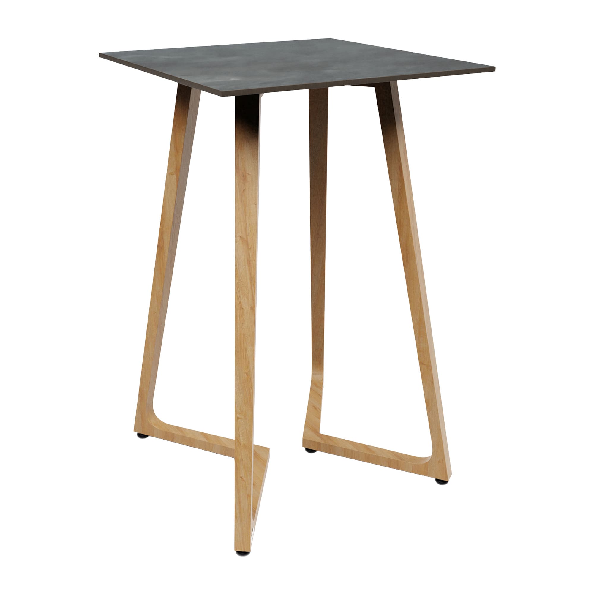 Wings Poseur Table - Oak - 70x70cm - 12mm Italian Stone HPL Table Top