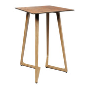 Wings Poseur Table - Oak - 70x70cm - 12mm Rust HPL Table Top