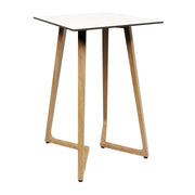 Wings Poseur Table - Oak - 70x70cm - 12mm White HPL Table Top