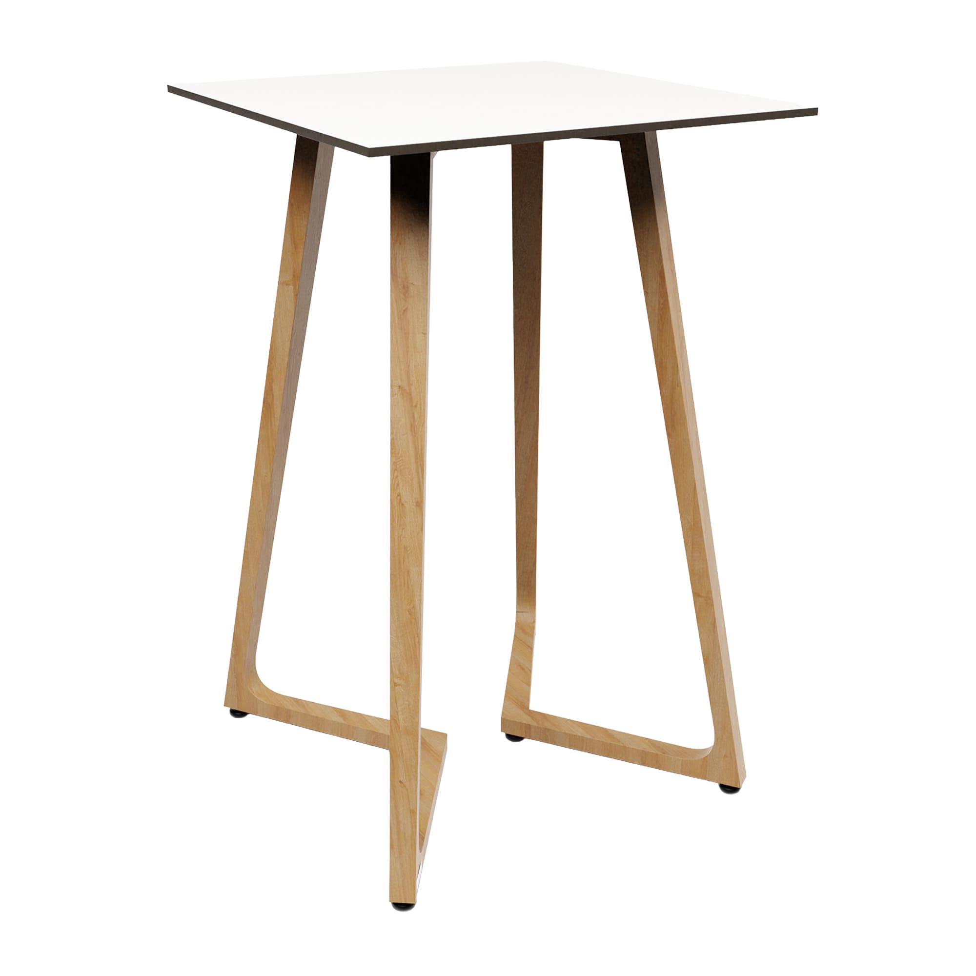 Wings Poseur Table - Oak - 70x70cm - 12mm White HPL Table Top