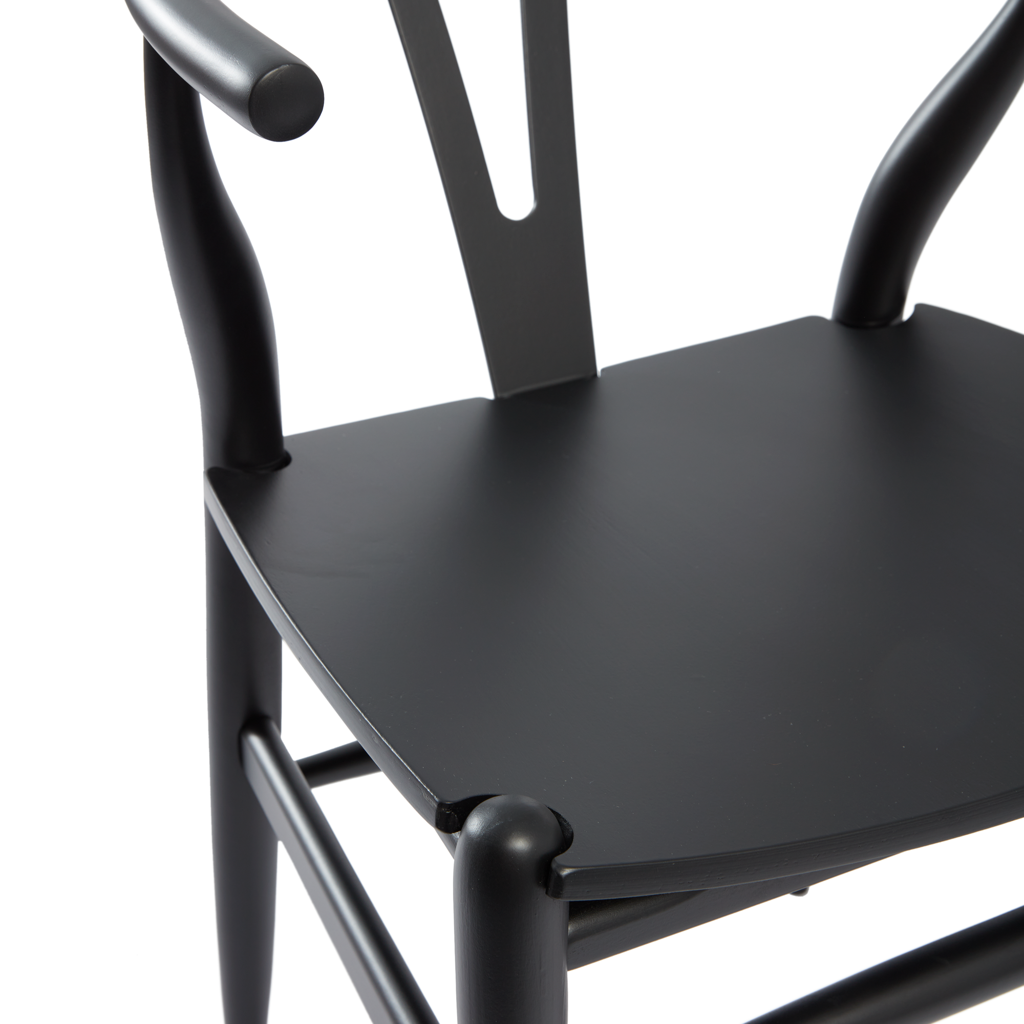 Wishbone Style Armchair - Solid Beech - Satin Black