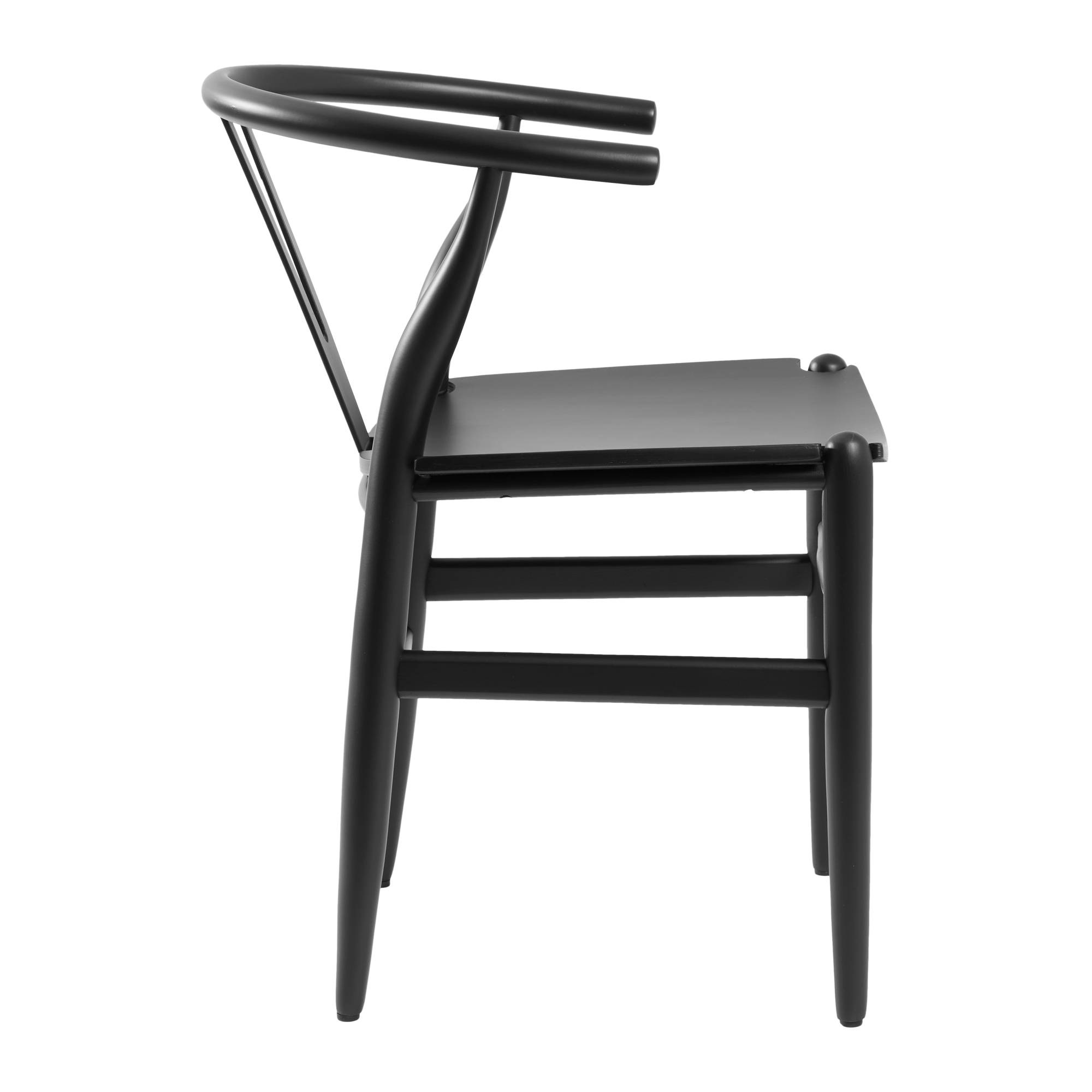 Wishbone Style Armchair - Solid Beech - Satin Black
