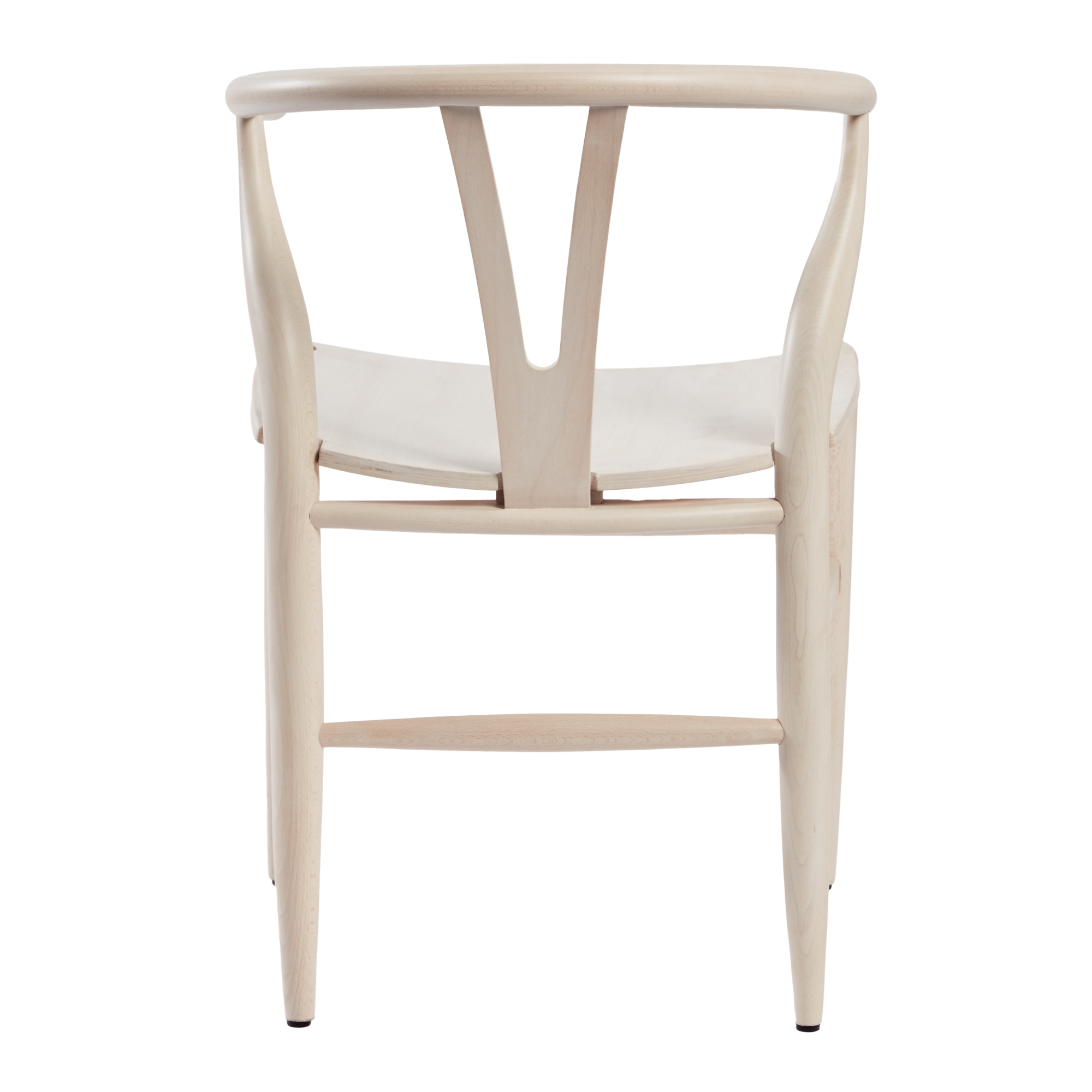 Wishbone Style Armchair - Solid Beech - Whitewash
