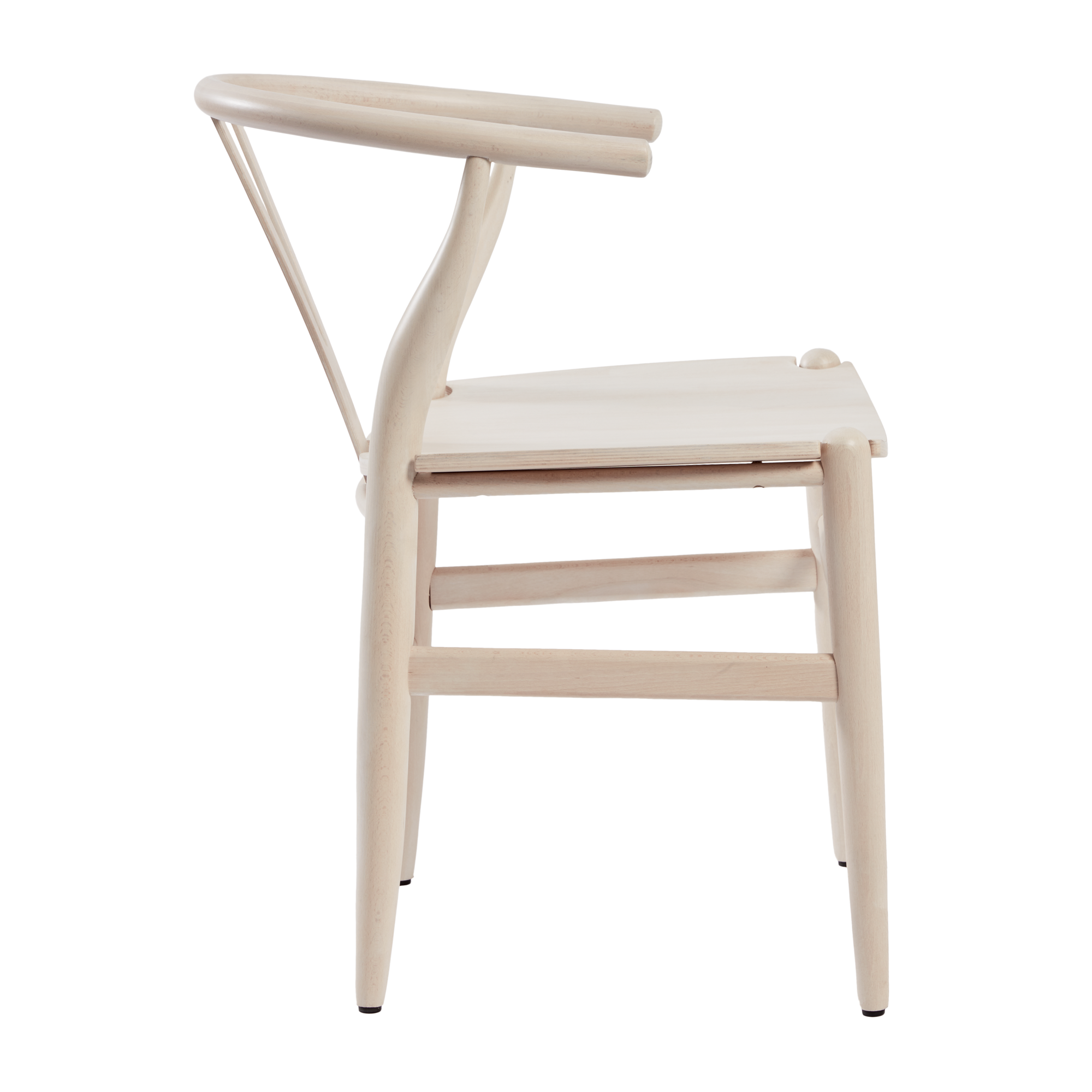 Wishbone Style Armchair - Solid Beech - Whitewash