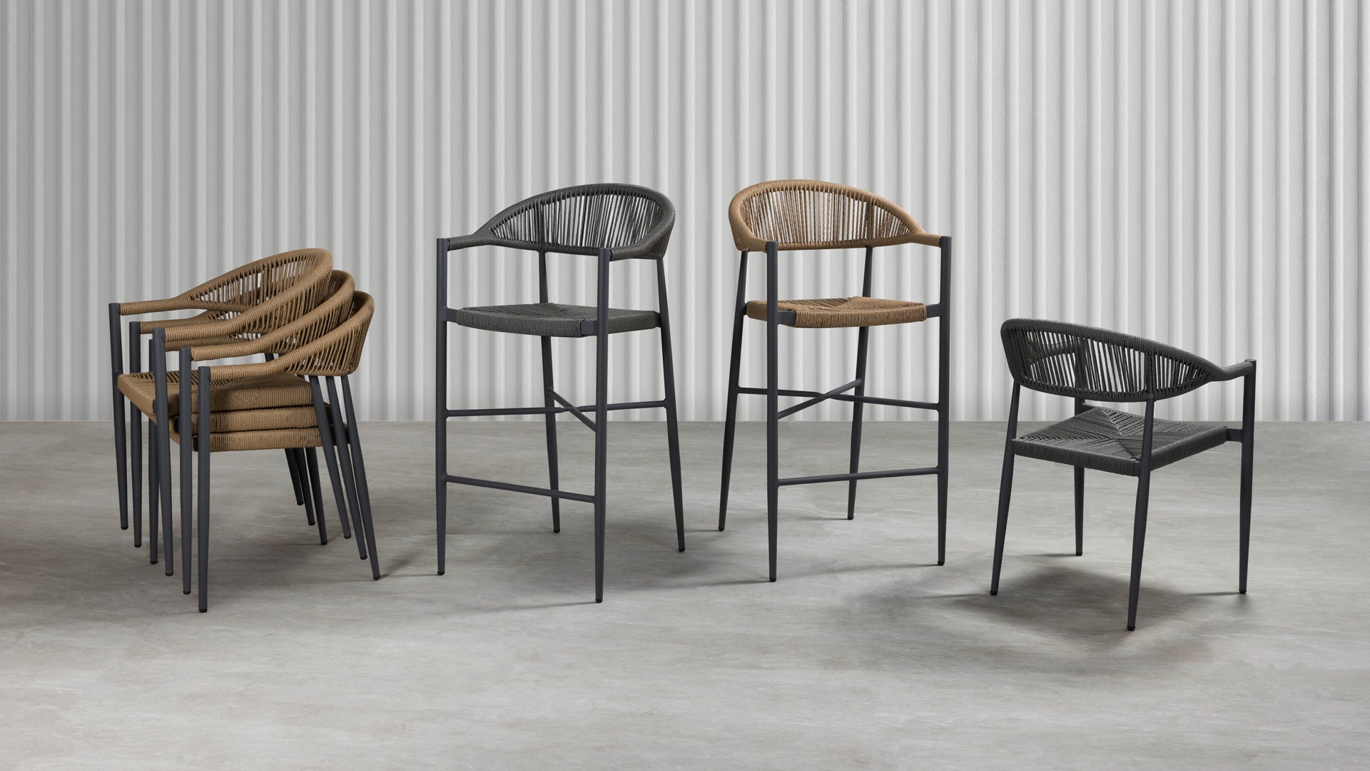 Atlantic Stacking Bar Stool - Dark Grey