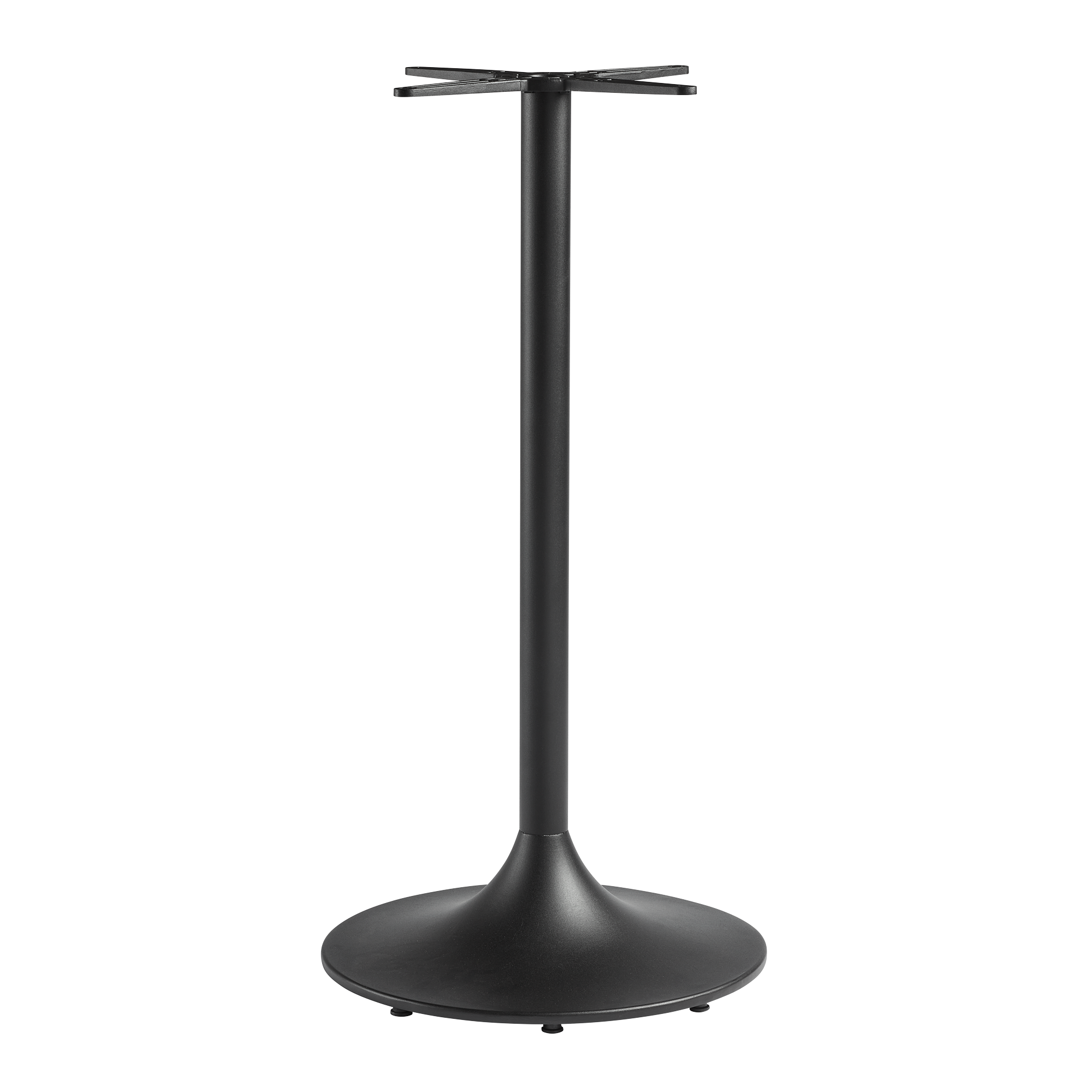 Extrema Complete Bar Table - Black Marble 'Textured' - 690mm Dia with Poseur Trumpet base